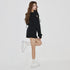 Shoulder cutout sequin sweatshirt setup
